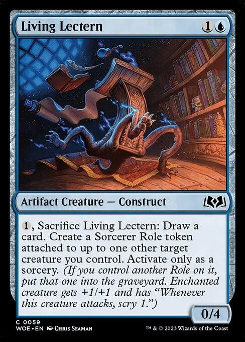 Living Lectern, carta Magic di tipo Artifact Creature — Construct illustrata da Chris Seaman