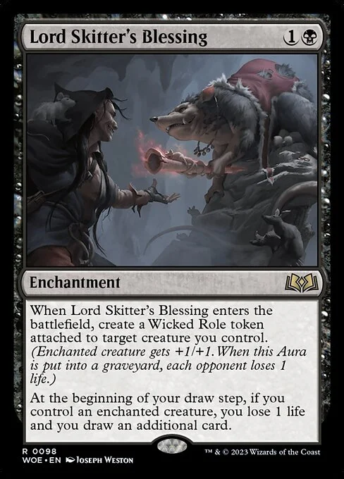 Lord Skitter's Blessing, carta Magic di tipo Enchantment illustrata da Joseph Weston