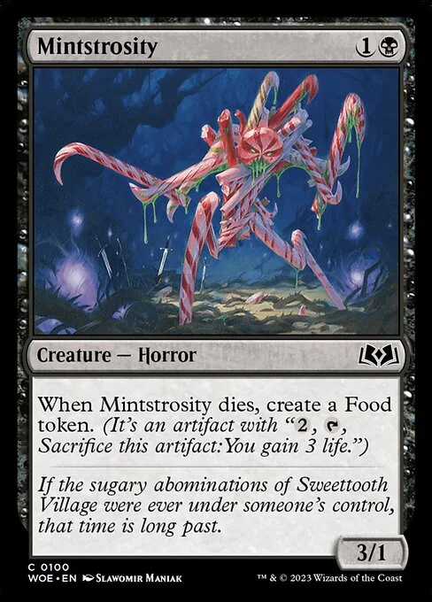 Mintstrosity, carta Magic di tipo Creature — Horror illustrata da Slawomir Maniak
