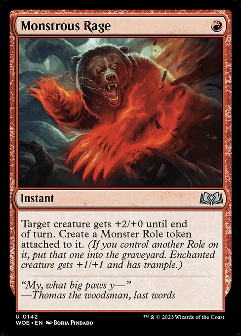 Monstrous Rage, carta Magic di tipo Instant illustrata da Borja Pindado