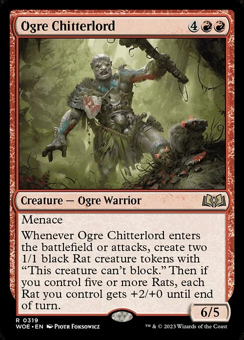 Ogre Chitterlord, carta Magic di tipo Creature — Ogre Warrior illustrata da Piotr Foksowicz