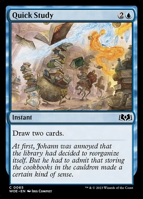 Quick Study, carta Magic di tipo Instant illustrata da Iris Compiet