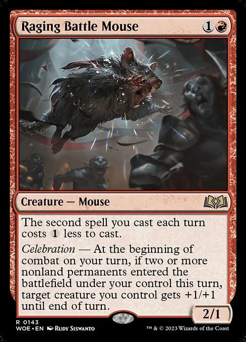 Raging Battle Mouse, carta Magic di tipo Creature — Mouse illustrata da Rudy Siswanto