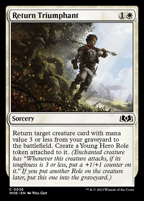 Return Triumphant, carta Magic di tipo Sorcery illustrata da Will Gist