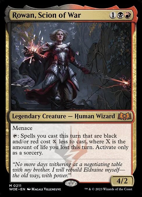 Rowan, Scion of War, carta Magic di tipo Legendary Creature — Human Wizard illustrata da Magali Villeneuve