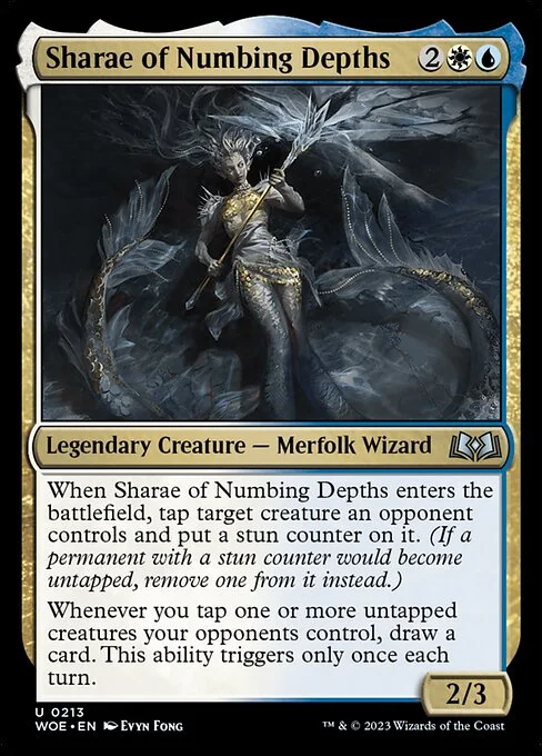 Sharae of Numbing Depths, carta Magic di tipo Legendary Creature — Merfolk Wizard illustrata da Evyn Fong