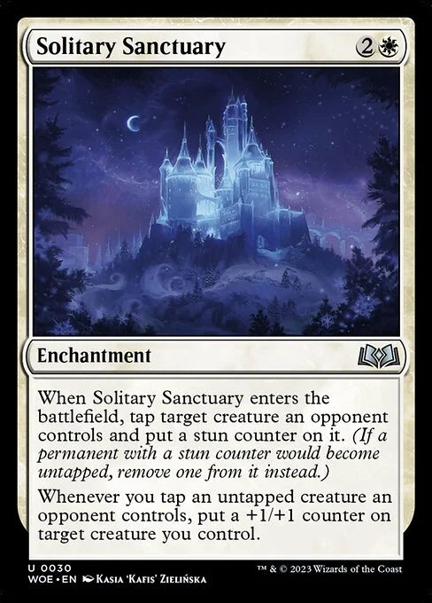 Solitary Sanctuary, carta Magic di tipo Enchantment illustrata da Kasia 'Kafis' Zielińska