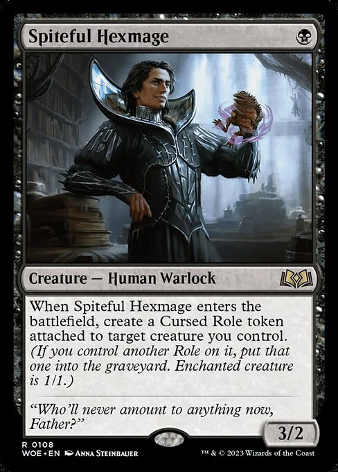 Spiteful Hexmage, carta Magic di tipo Creature — Human Warlock illustrata da Anna Steinbauer