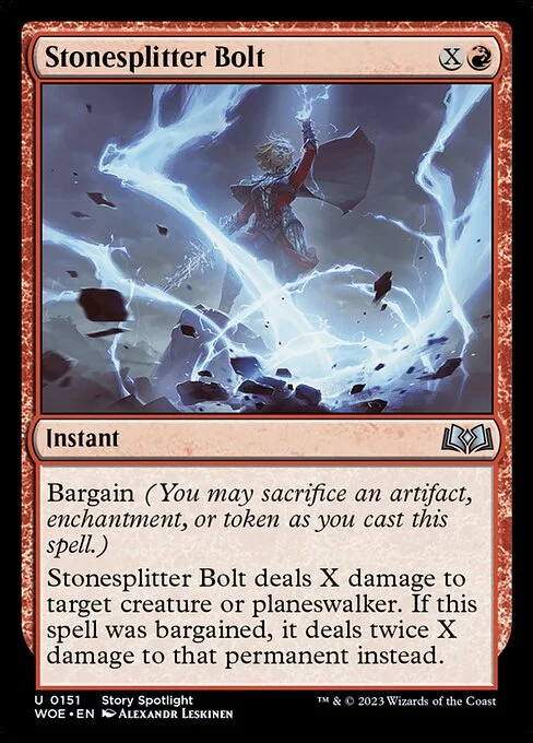 Stonesplitter Bolt, carta Magic di tipo Instant illustrata da Alexandr Leskinen