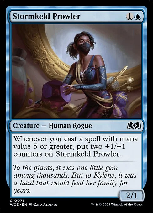 Stormkeld Prowler, carta Magic di tipo Creature — Human Rogue illustrata da Zara Alfonso