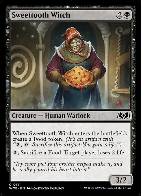 Sweettooth Witch, carta Magic di tipo Creature — Human Warlock illustrata da Konstantin Porubov