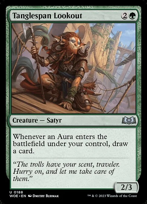 Tanglespan Lookout, carta Magic di tipo Creature — Satyr illustrata da Dmitry Burmak