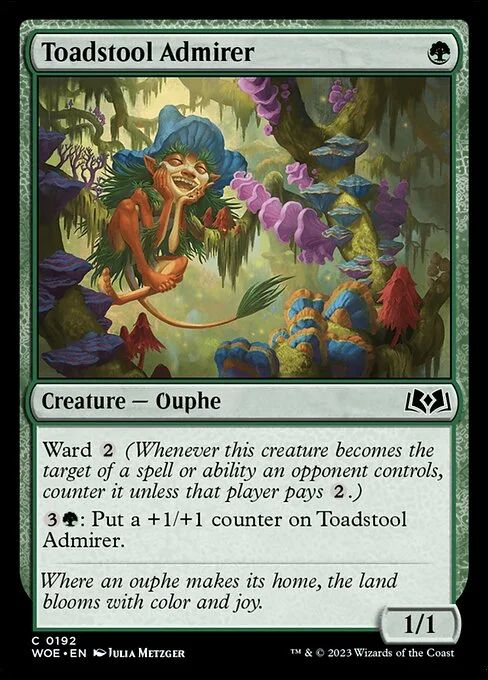 Toadstool Admirer, carta Magic di tipo Creature — Ouphe illustrata da Julia Metzger