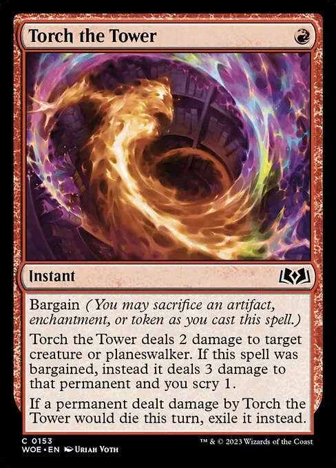 Torch the Tower, carta Magic di tipo Instant illustrata da Uriah Voth