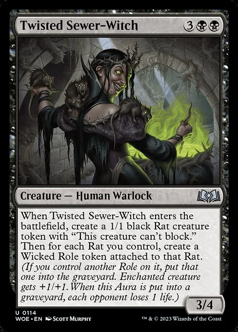 Twisted Sewer-Witch, carta Magic di tipo Creature — Human Warlock illustrata da Scott Murphy