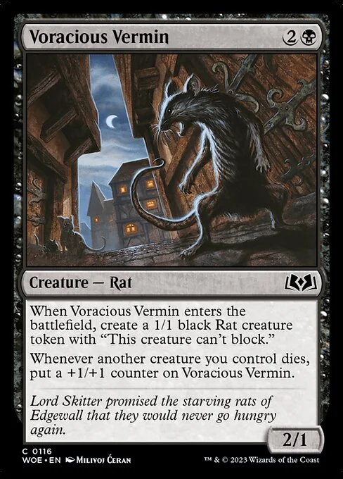 Voracious Vermin, carta Magic di tipo Creature — Rat illustrata da Milivoj Ćeran
