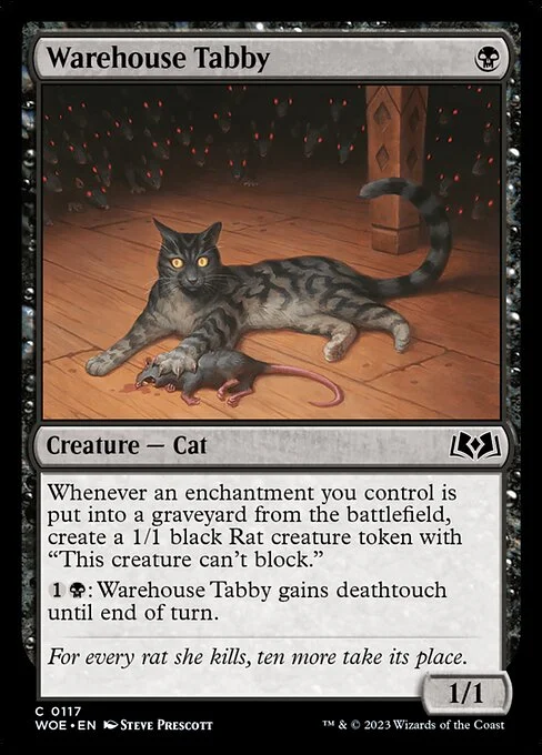 Warehouse Tabby, carta Magic di tipo Creature — Cat illustrata da Steve Prescott