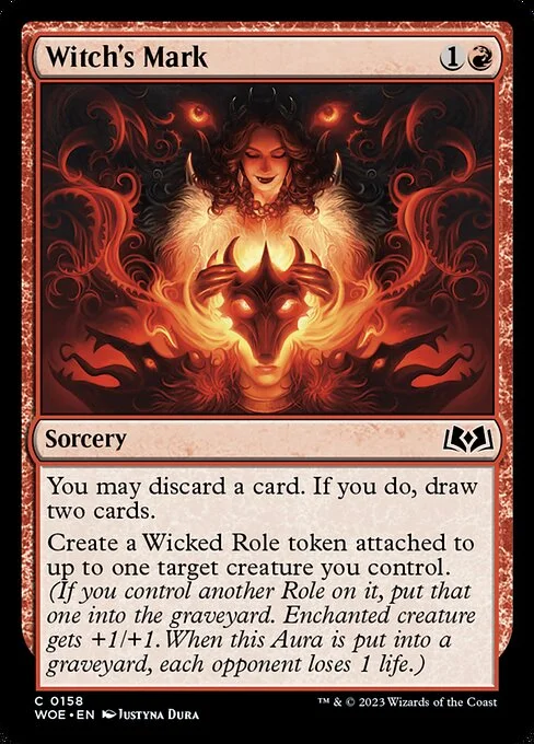 Witch's Mark, carta Magic di tipo Sorcery illustrata da Justyna Dura