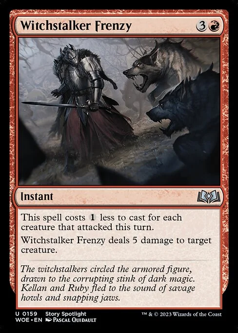 Witchstalker Frenzy, carta Magic di tipo Instant illustrata da Pascal Quidault