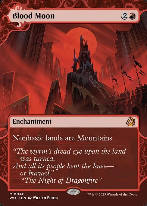 Blood Moon, carta Magic di tipo Enchantment illustrata da William Phifer