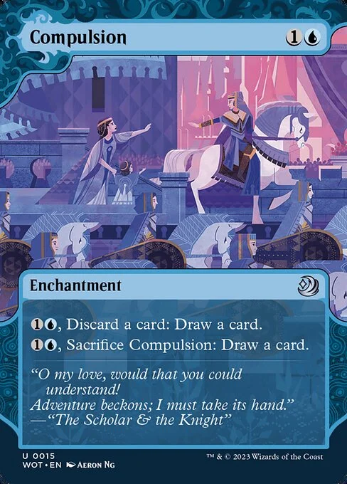 Compulsion, carta Magic di tipo Enchantment illustrata da Aeron Ng