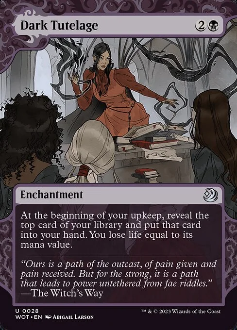 Dark Tutelage, carta Magic di tipo Enchantment illustrata da Abigail Larson