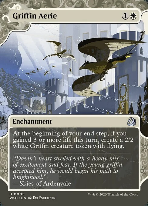 Griffin Aerie, carta Magic di tipo Enchantment illustrata da Eva Eskelinen