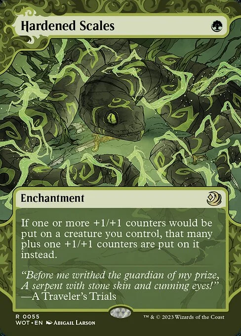 Hardened Scales, carta Magic di tipo Enchantment illustrata da Abigail Larson
