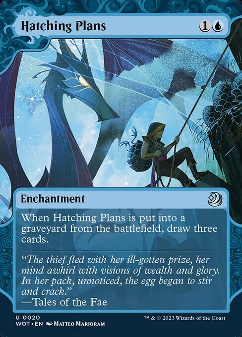 Hatching Plans, carta Magic di tipo Enchantment illustrata da Matteo Marjoram