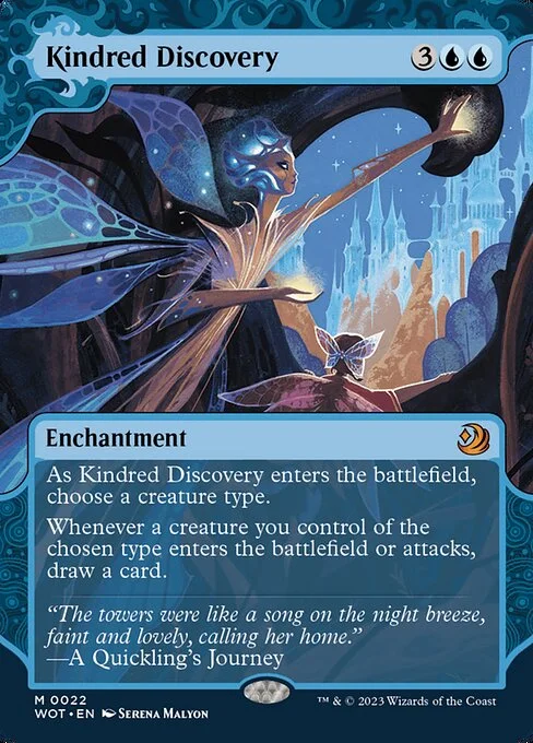 Kindred Discovery, carta Magic di tipo Enchantment illustrata da Serena Malyon