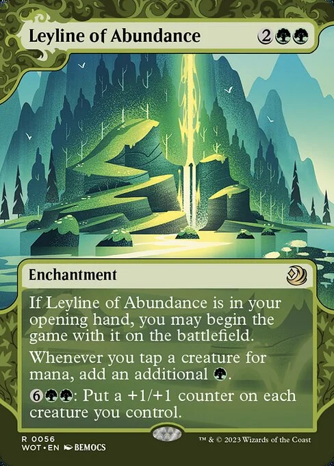 Leyline of Abundance, carta Magic di tipo Enchantment illustrata da BEMOCS