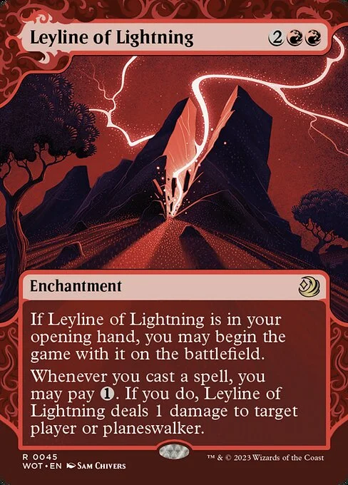 Leyline of Lightning, carta Magic di tipo Enchantment illustrata da Sam Chivers