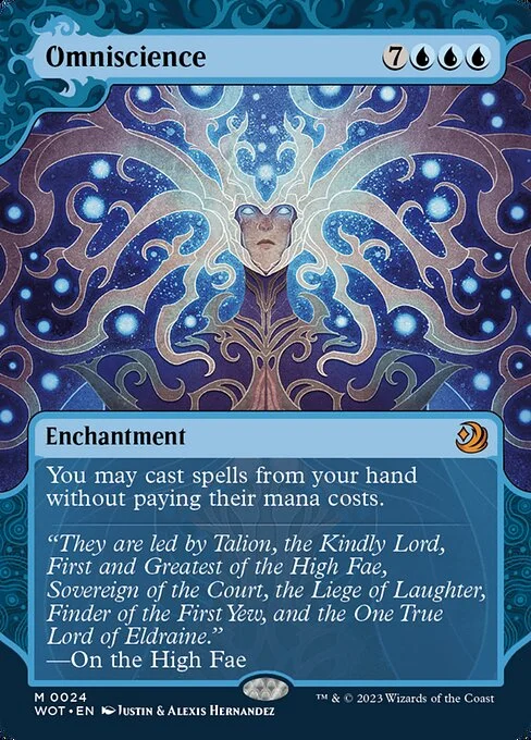 Omniscience, carta Magic di tipo Enchantment illustrata da Justin Hernandez & Alexis Hernandez
