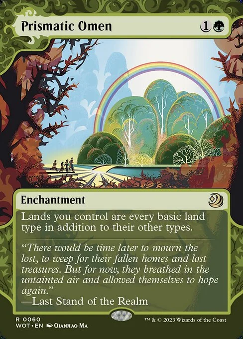 Prismatic Omen, carta Magic di tipo Enchantment illustrata da Qianjiao Ma