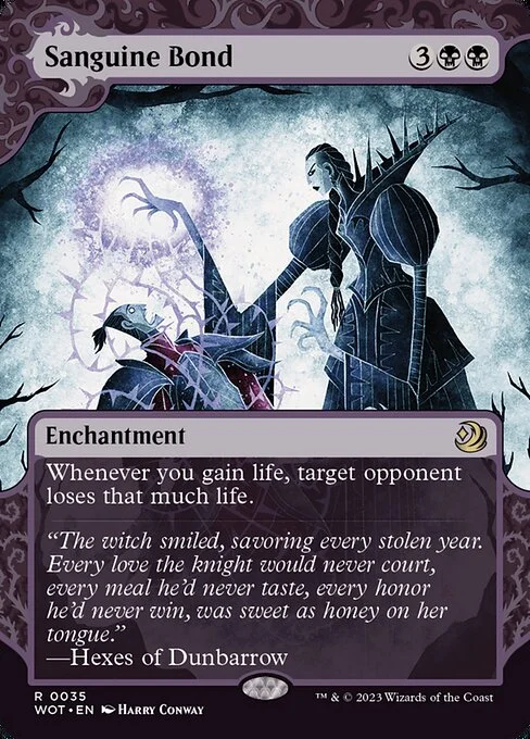Sanguine Bond, carta Magic di tipo Enchantment illustrata da Harry Conway