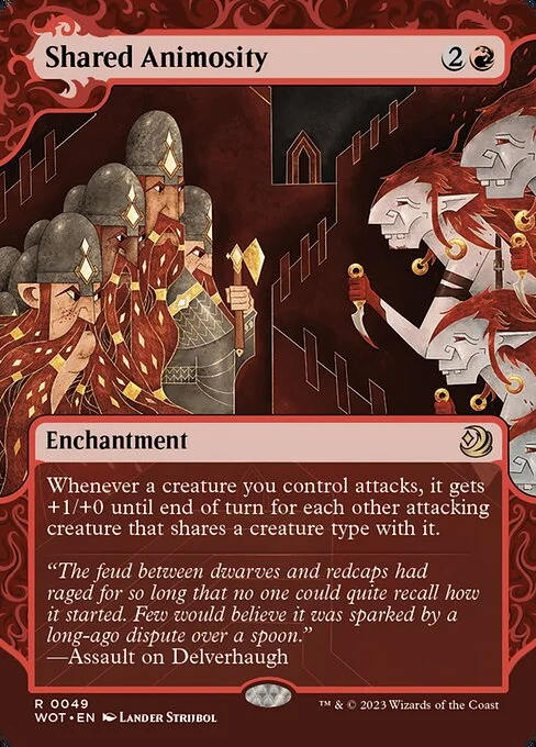 Shared Animosity, carta Magic di tipo Enchantment illustrata da Lander Strijbol