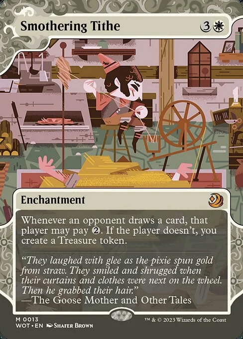 Smothering Tithe, carta Magic di tipo Enchantment illustrata da Shafer Brown
