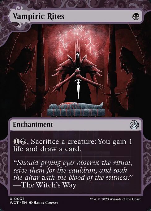 Vampiric Rites, carta Magic di tipo Enchantment illustrata da Harry Conway