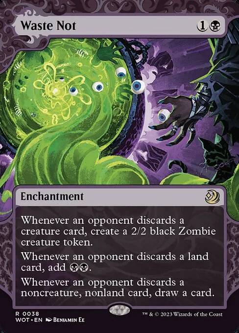 Waste Not, carta Magic di tipo Enchantment illustrata da Benjamin Ee
