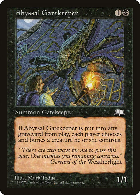 Abyssal Gatekeeper, carta Magic di tipo Creature — Horror illustrata da Mark Tedin