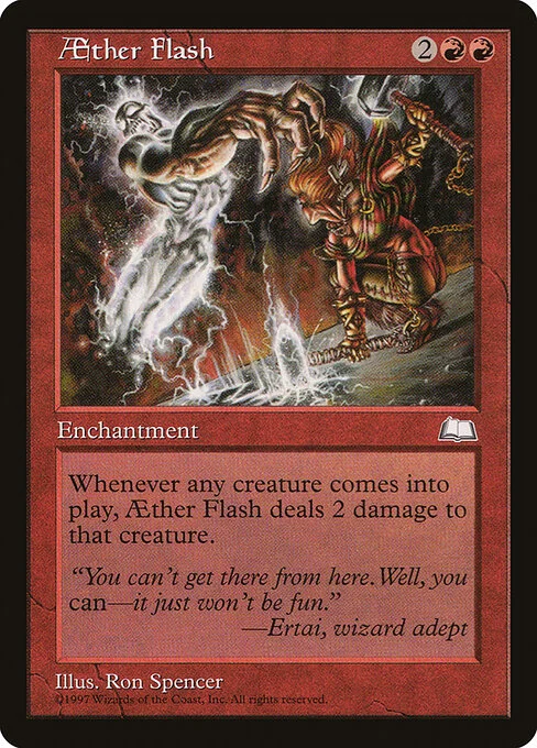 Aether Flash, carta Magic di tipo Enchantment illustrata da Ron Spencer