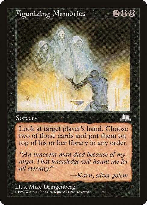 Agonizing Memories, carta Magic di tipo Sorcery illustrata da Mike Dringenberg