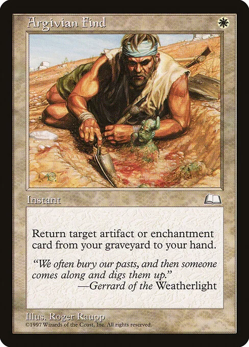 Argivian Find, carta Magic di tipo Instant illustrata da Roger Raupp