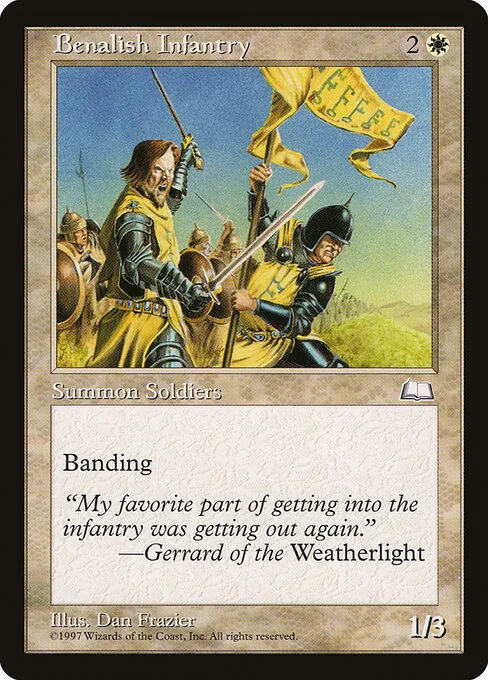 Benalish Infantry, carta Magic di tipo Creature — Human Soldier illustrata da Dan Frazier