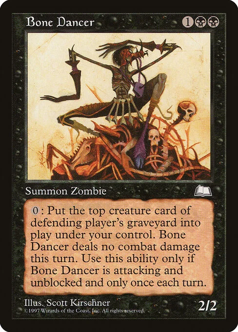 Bone Dancer, carta Magic di tipo Creature — Zombie illustrata da Scott Kirschner