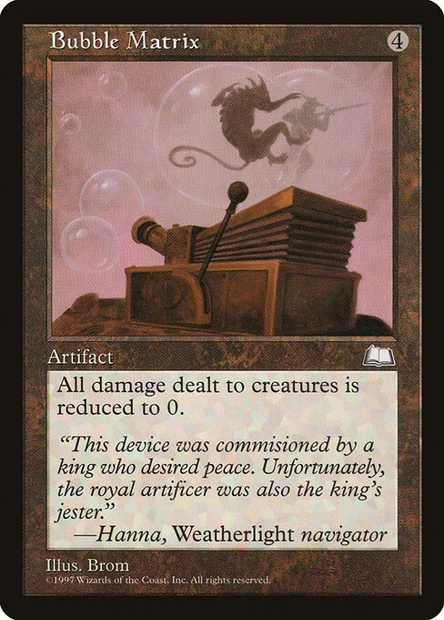 Bubble Matrix, carta Magic di tipo Artifact illustrata da Brom