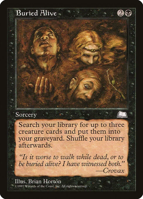 Buried Alive, carta Magic di tipo Sorcery illustrata da Brian Horton