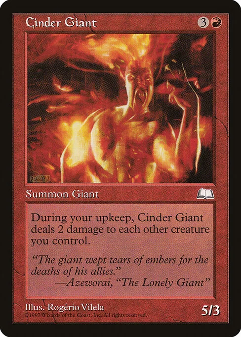 Cinder Giant, carta Magic di tipo Creature — Giant illustrata da Rogério Vilela