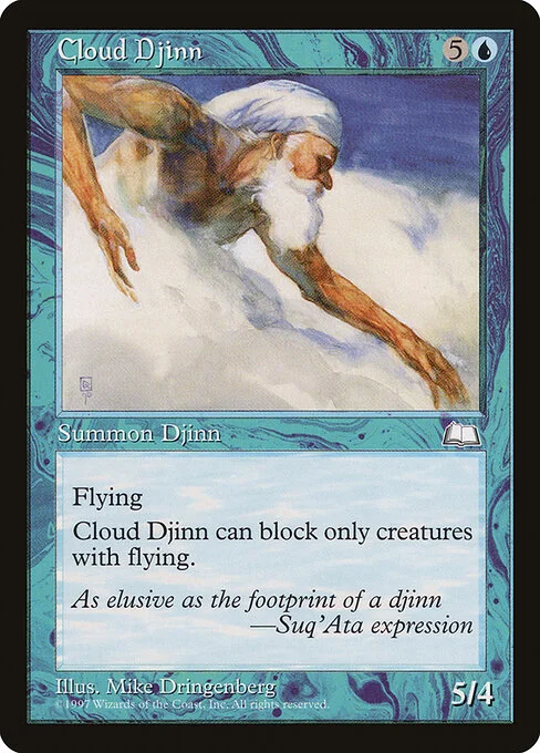 Cloud Djinn, carta Magic di tipo Creature — Djinn illustrata da Mike Dringenberg