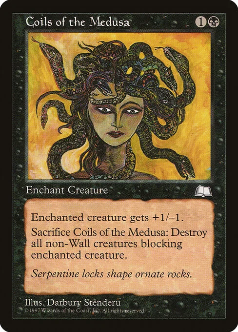 Coils of the Medusa, carta Magic di tipo Enchantment — Aura illustrata da Darbury Stenderu